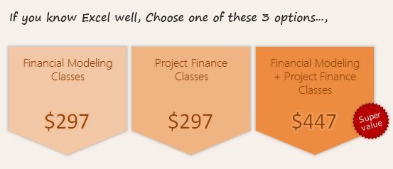 Financial Modeling & Project Finance Classes - Signup Options