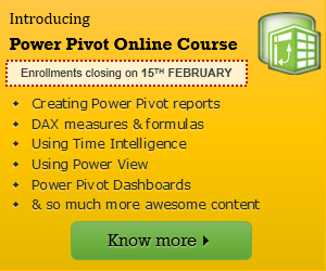 Online Power Pivot & Excel Dashboard classes from Chandoo.org